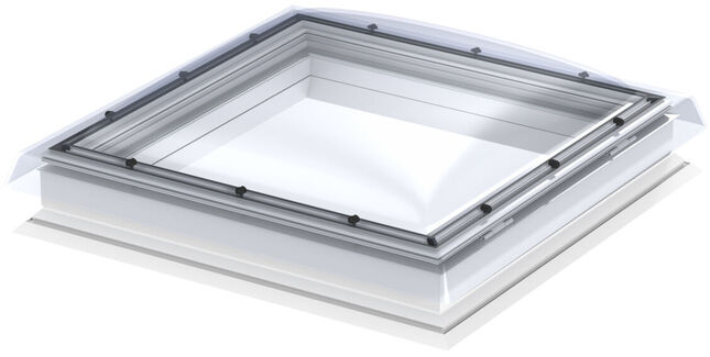 VELUX Fixed Clear Flat Roof Dome/Window - 80cm x 80cm (Includes Base Unit & Top Cover)