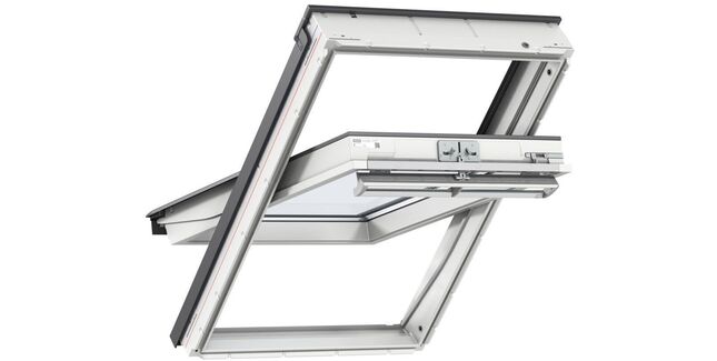 VELUX GGU UK10 006830 INTEGRA Solar White Maintenance-Free Centre Pivot Window - 134cm x 160cm
