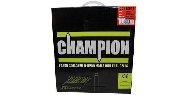 Champion Electro Galvanised Annular Ring Nails - 75mm x 3.1mm (2200 Nails & 2 Fuel Cells)