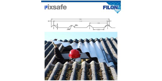 Filon Fixsafe Trafford Tile - Tubular Purlin Kit (To Suit Maximum 50mm Diameter Tube) CEDR24E SAB CLASS 3 - 1094mm x 3050mm