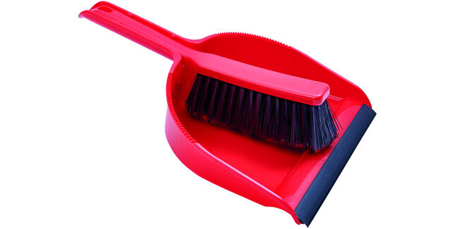 CMS Red Dustpan And Soft Brush Set