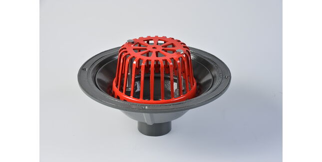 ACO HP Vertical Screw Aluminium Roof Outlet with Dome Grate