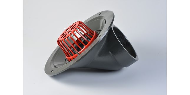 ACO 90° Screw Aluminium Roof Drainage Outlet (Dome Grate)