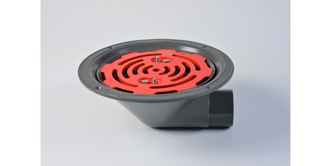 ACO 90° Screw Aluminium Roof Drainage Outlet (Flat Grate)