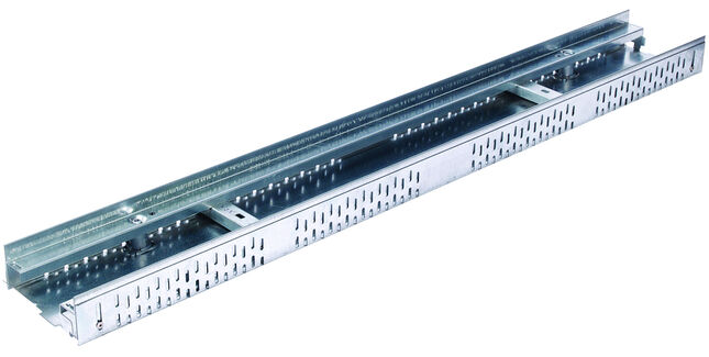 ACO FreeDeck Galvanised Steel Adjustable Height Drainage Channel - 1000mm x 130mm x 75mm - 105mm