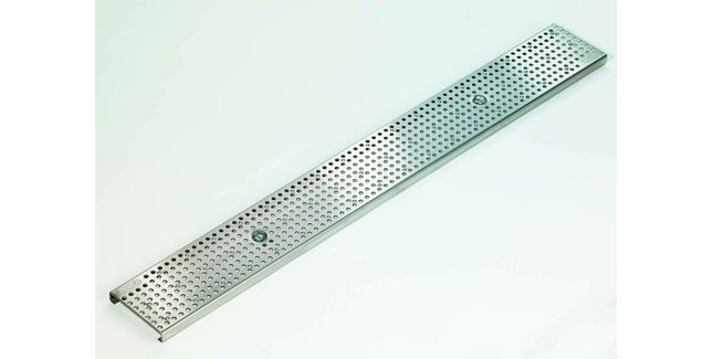 ACO FreeDeck Galvanised Steel Circular Hole Drainage Grate - 1000mm x 123mm x 20mm