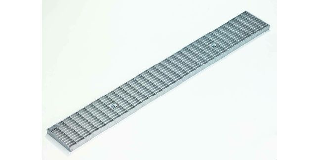 ACO FreeDeck Galvanised Steel Rectangular Hole Drainage Grate - 500mm x 123mm x 20mm