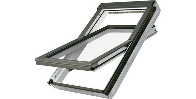 FAKRO White PU Coated Pine Centre Pivot Triple Glazed Roof Window (FTU-V, 55cm x 98cm)