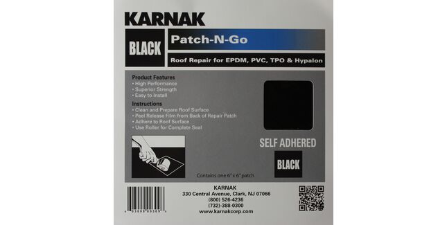Karnak Patch-N-Go Self Adhesive Patch Repair for EPDM - Black