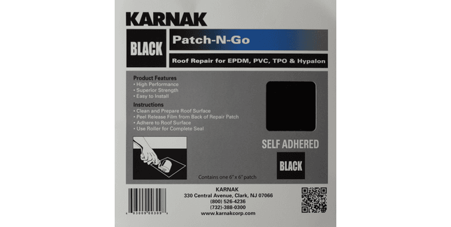 Karnak Patch-N-Go Self Adhesive Patch Repair for EPDM - Black