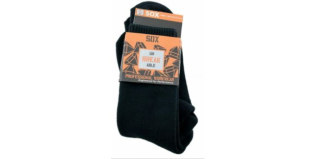 Unbreakable Sox Black Work Socks (Pack Of 3)