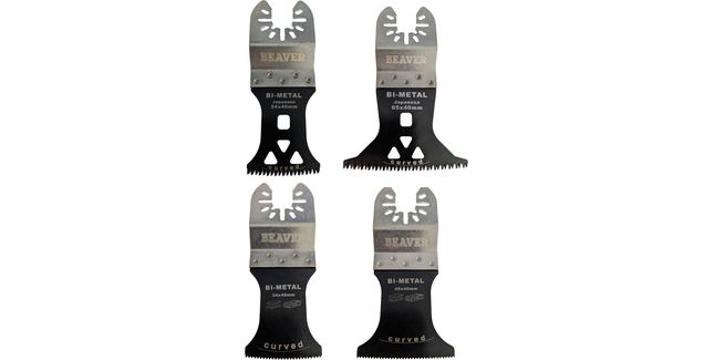 Beaver Curved Multi Tool Blade Set Multi Material 4 Piece