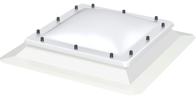 VELUX Fixed 2 Layer Polycarbonate Flat Roof Dome/Window - 60cm x 60cm (Includes Base Unit &amp; Top Cover - 15cm Upstand)