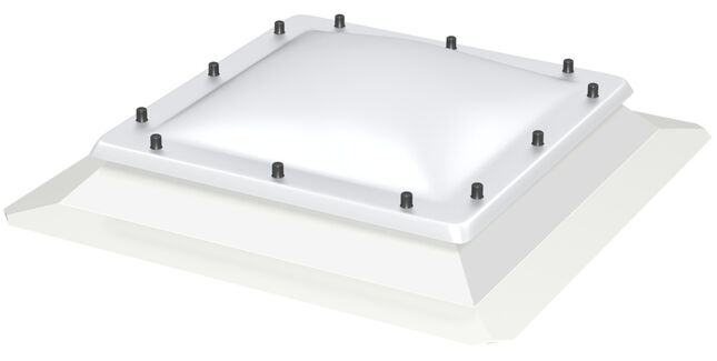 VELUX Fixed 2 Layer Polycarbonate Flat Roof Dome/Window - 80cm x 80cm (Includes Base Unit & Top Cover - 15cm Upstand)