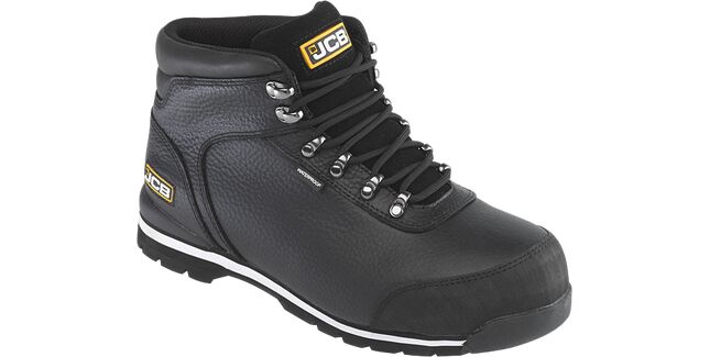 JCB 3CX Black Waterproof Hiker Safety Boots S3 WR SRA