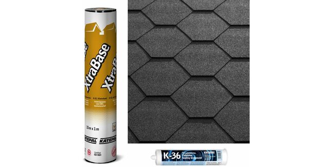 Katepal KL Black Hexagonal Bitumen Felt Shingles Kit