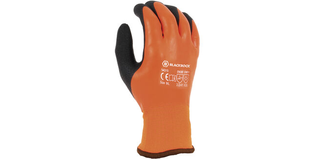 CMS Blackrock Watertite Waterproof Thermal Grip Latex Coated Work Glove - Orange