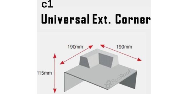 Fibreglass GRP C1 Universal External Corner Trim