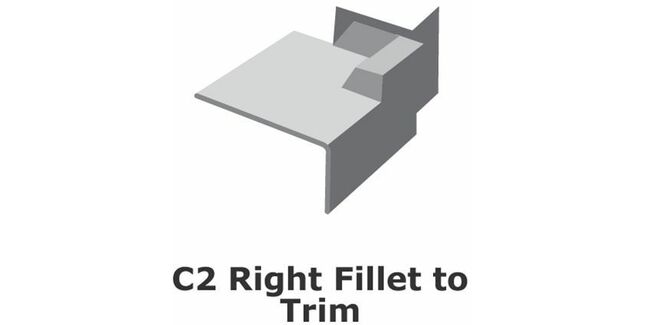 Fibreglass GRP C2 Right Hand Fillet To Corner Trim
