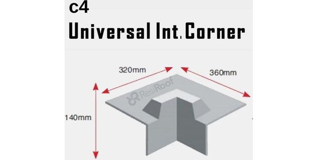 Fibreglass GRP C4 Universal Internal Corner Trim