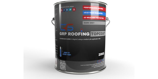 GRP Fibreglass Waterproof Roofing Topcoat - Dark Grey