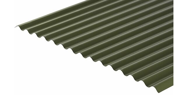 Cladco 13/3 Corrugated Profile 0.7mm Metal Roof Sheet - Olive Green (PVC Plastisol Coated)