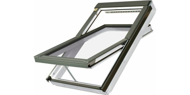 FAKRO White Acrylic Electric Centre Pivot Double Glazed Roof Window (FTW-V Z-Wave)