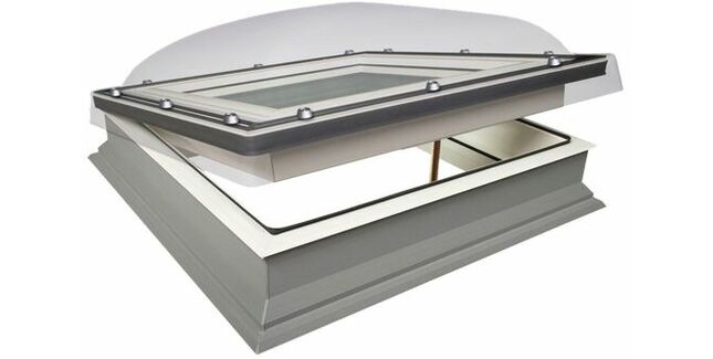 FAKRO DMC-C P2 Double Glazed Domed Manual Flat Roof Window - 140cm x 140cm