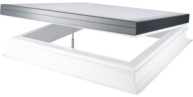 Coxdome Lumiglaze Flat Double Glazed Glass Electric UPVC Opening Rooflight With 160mm Vertical Upstand & Ventilation