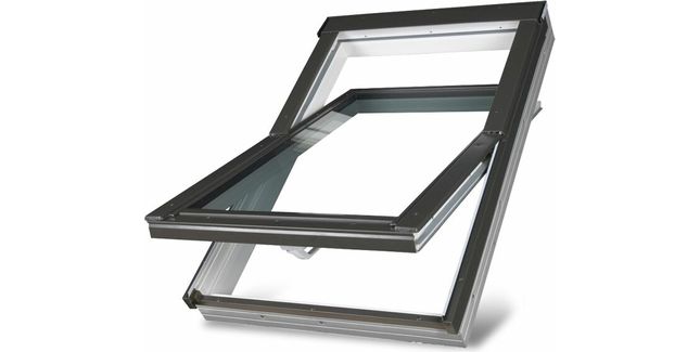 FAKRO White PVC Centre Pivot Double Glazed Roof Window (PTP-V)