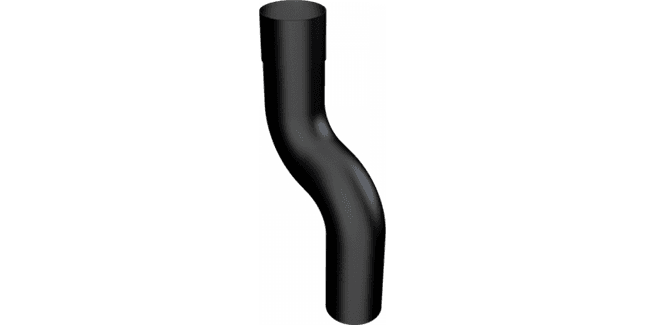 ARP Colonnade PPC Aluminium Round Swaged 1-Part Swan Neck Downpipe