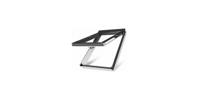 FAKRO White PU Coated Pine preSelect Top Hung &amp; Centre Pivot Double Glazed Roof Window (FPU-V)