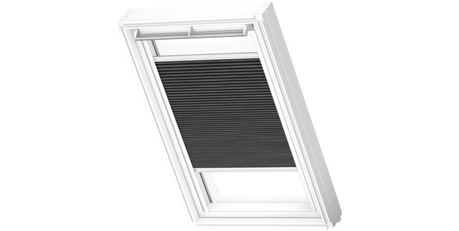 VELUX Manual Translucent Pleated White Line Heritage Window Blind - Charcoal