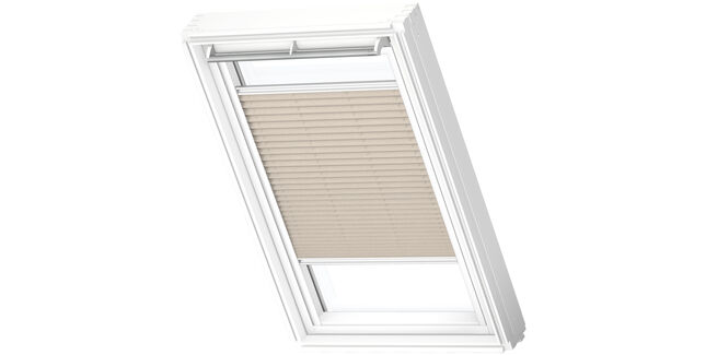 VELUX Manual Translucent Pleated White Line Heritage Window Blind - Classic Sand