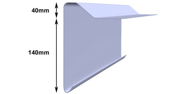 Half B300 Raised Edge Trim 1.5m - Grey