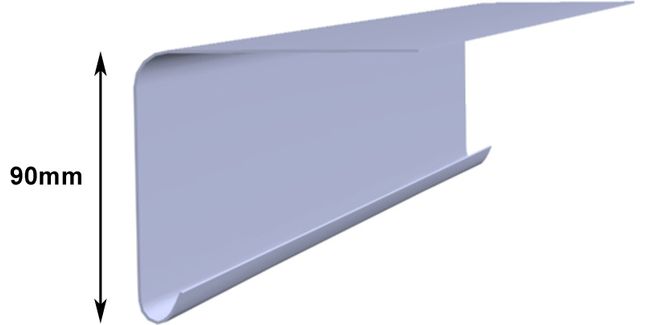 Half A200 Drip Facia Trim 1.5m - Grey