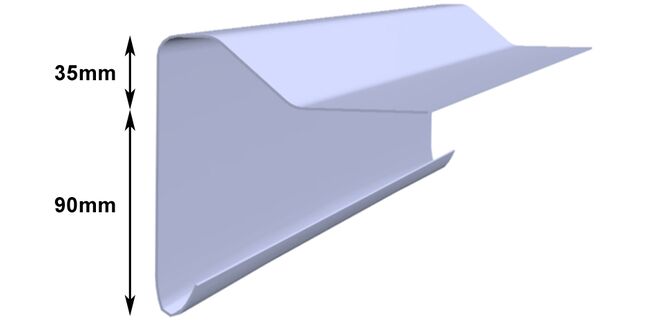 Half B260 Raised Edge Large 1.5m - Grey