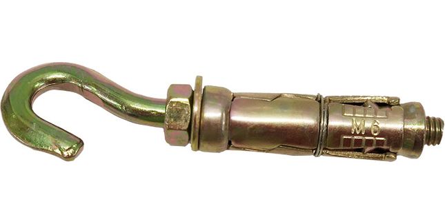 M6 BZP Yellow Passivated Netting Corner Hook Bolt (Pack of 10)