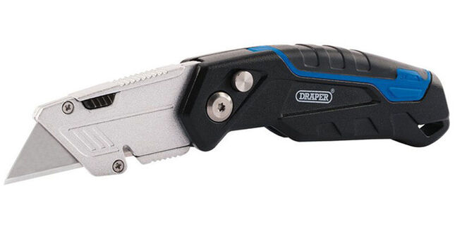 Draper Folding Trimming Knife with Belt Clip &amp; Storage Compartment
