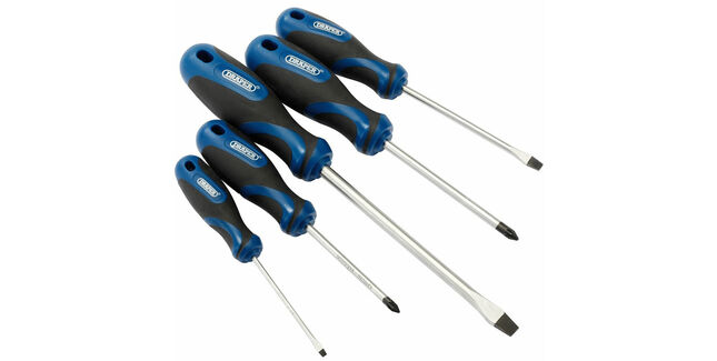 Draper Soft Grip Screwdriver Set 3 x Plain Slot 2 x PZ Type (Pack of 5)