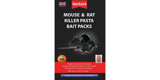 Rentokil Mouse & Rat Killer Pasta Bait (Pack of 10)