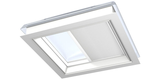 VELUX Solar Light Dimming Energy 'White Line' Flat Roof Window Blind - White
