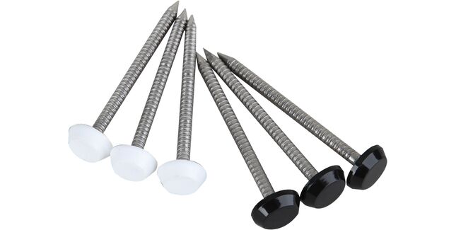 TRC 50mm EPDM Polytop Rubber Headed Nails - Black - Box of 100