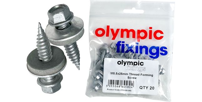 Olympic Fixings Thin Sheet Screw - M5.5 x 25mm (Pack of 20)