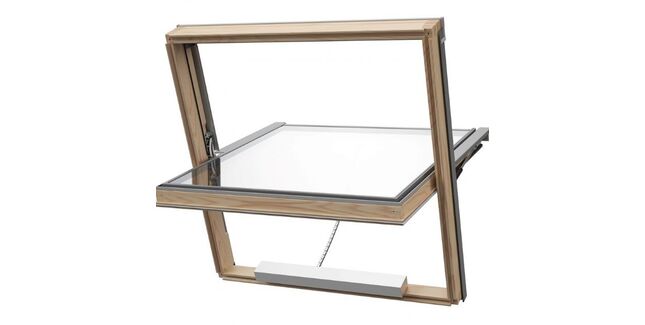 DAKEA Natural Wood Centre Pivot Smoke Vent Roof Window