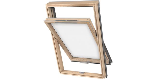 DAKEA 'Good' Opaque Natural Wood Centre Pivot Roof Window