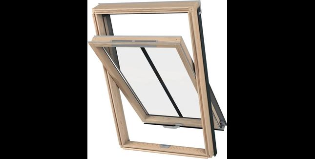 DAKEA Conservation Natural Wood Centre Pivot Roof Window (Black Cladding)