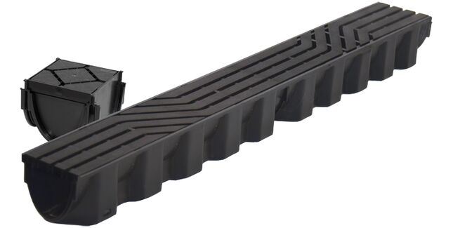 DekDrain Threshold Drain Kit - Black - 1000mm x 98mm x 78mm