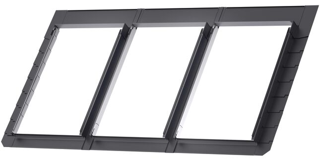 VELUX EKW 3031E2 Pro+ Tile Flashing Integrated Triple Combination Grey White (Flexible Middle Gutter)