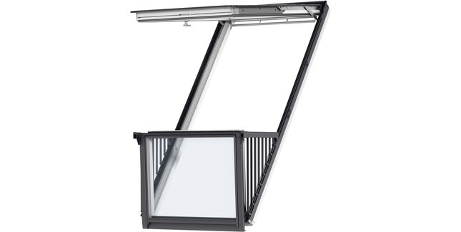 VELUX GDL S10W02 White Painted Triple Glazed Cabrio Single Roof Balcony System (Includes Tile Flashing)